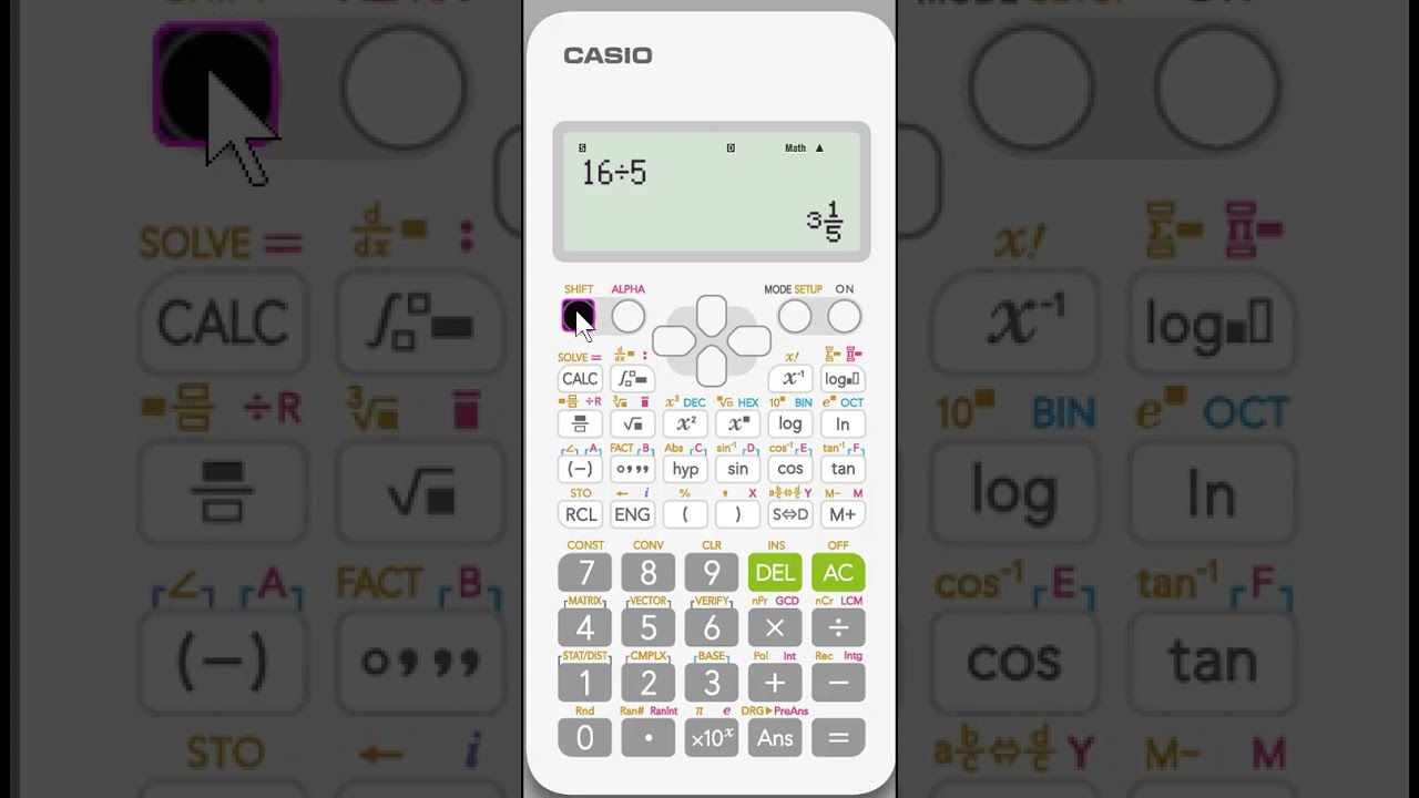 Fx-115Es Plus2: Converting Between Rational, Decimal, Mixed Number And Improper Values