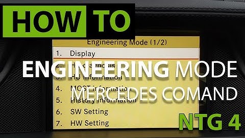 HOW TO: Access Hidden Engineering Menu - Mercedes COMAND NTG 4.0