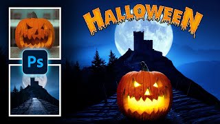 🎃 ESPECIAL HALLOWEEN 👻 Fotomontaje fácil paso a paso en Photoshop screenshot 3