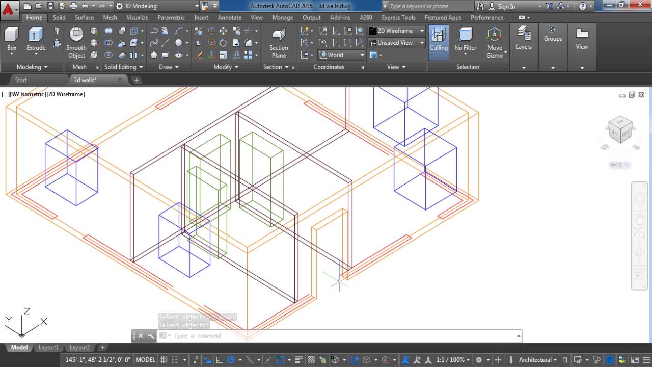 Autocad 2016 3D Modeling: Catting the Openings Lesson 8 - YouTube