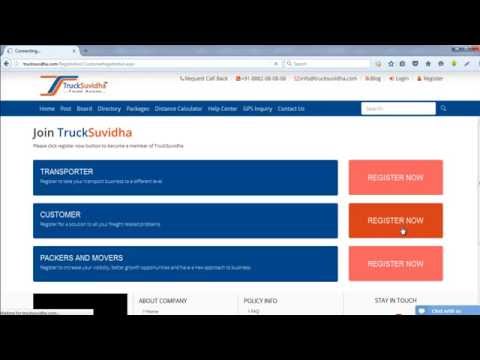 How Customer can make Registration on TruckSuvidha?