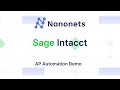 Nanonets - Sage Intacct Integration for AP Automation