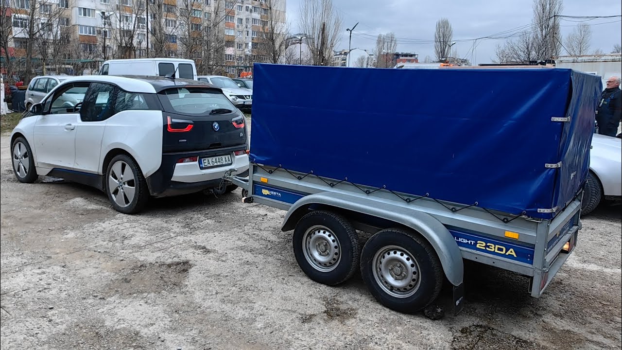 BMW i3 54kWh + REx + ремарке 610кг през магистрала Струма – издържа ли баирите?!