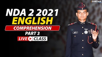 NDA 2 2021 | 500 Most Expected Questions in English | Comprehension Live Class | Part 3