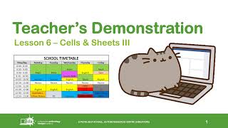 Lesson 6 - Cells & Sheets III (Demo - HBL)
