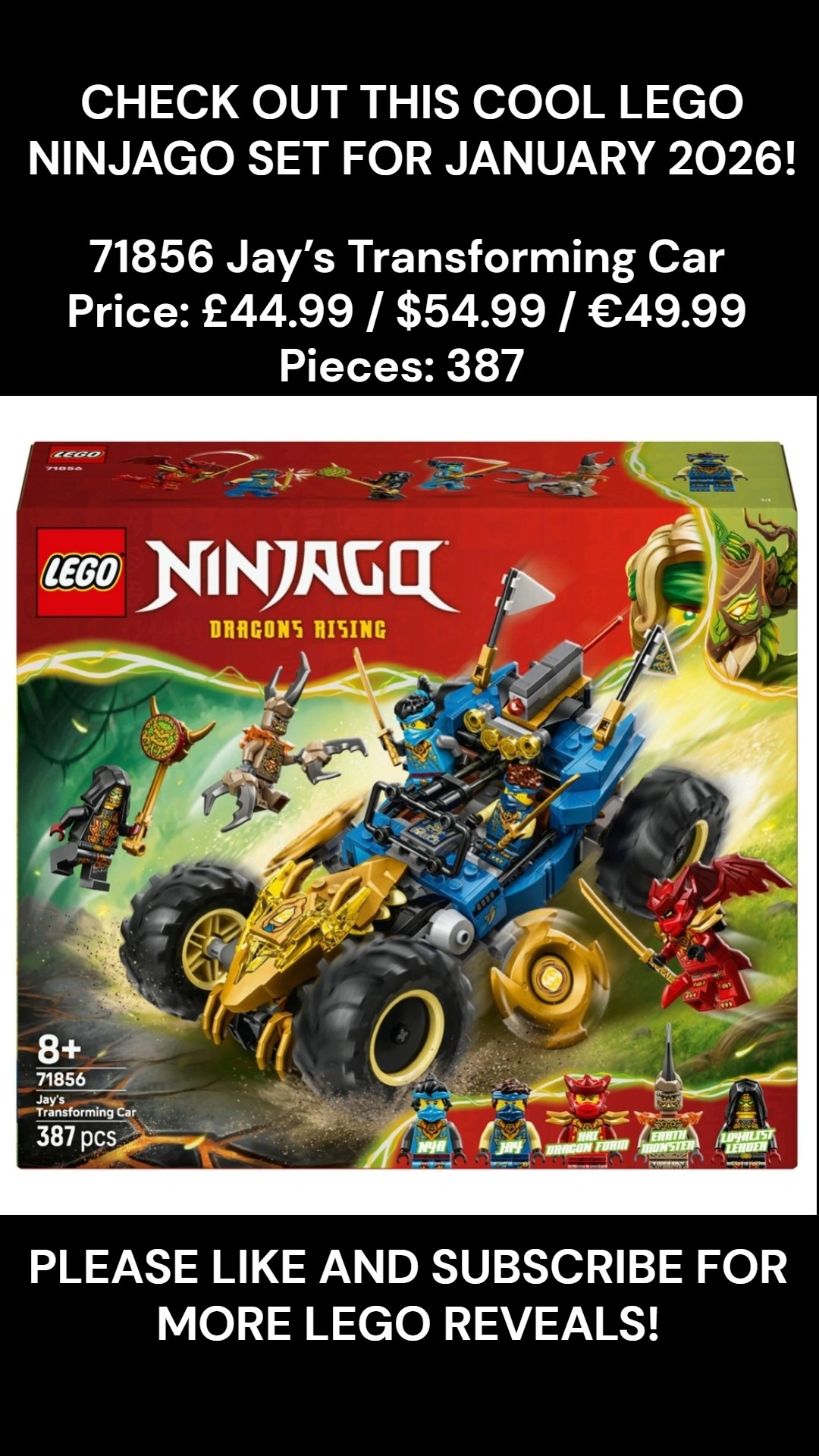 CHECK OUT THIS COOL LEGO NINJAGO SET : 71856 Jay's Transforming