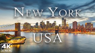 New York as the crow flies in 4K - Relaxing Piano Music