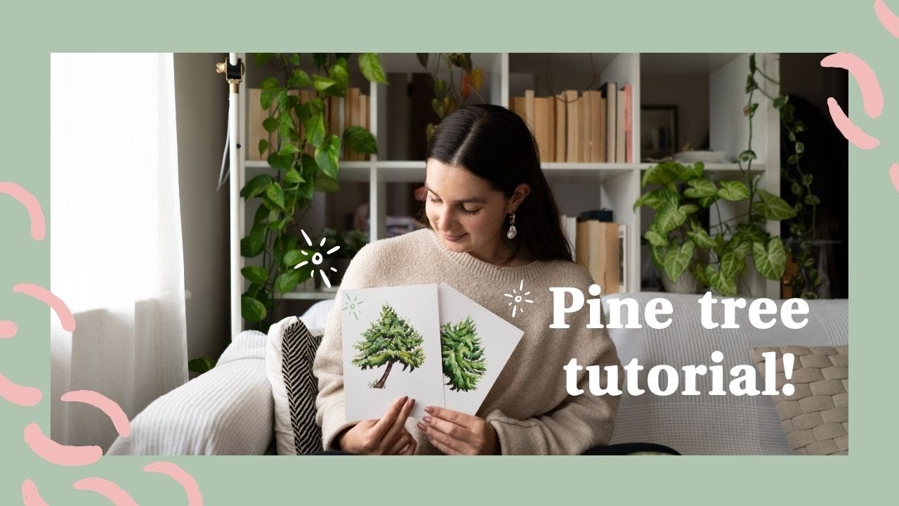 Gouache Tree Tutorial Gouache pine tree tutorial 🌲 - YouTube
