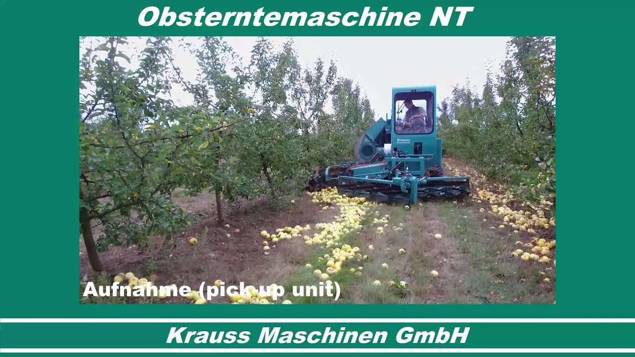 Krauss NT Obsterntemaschine für Obstplantagen / Apple Harvester / ramassage de fruits