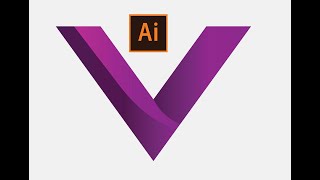 V Logo Color Gradient Adobe Illustrator