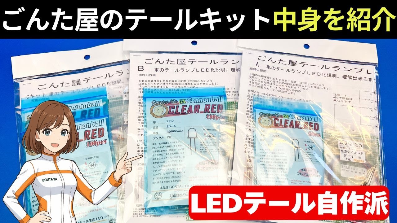 ごんた屋LEDテールキット紹介】今回はキャノンボールタイプ100本Bの 