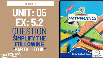 Class 9 | Math | Unit 5 | Exercise 5.2 | Question i, ii & iii || Class 9 Math Chapter 5 Ex: 5.2