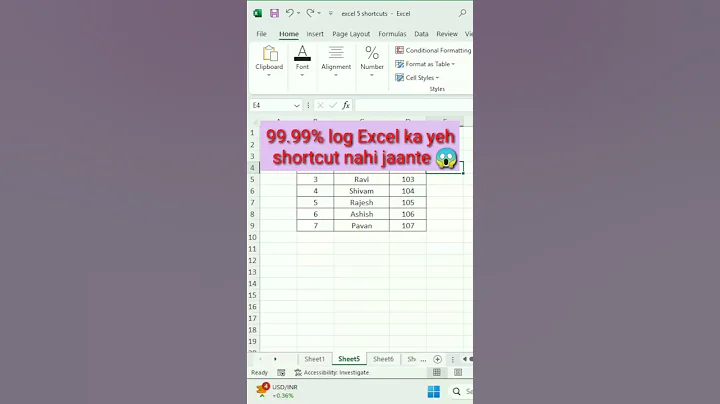 Excel Shortcuts: Insert Rows Instantly! #excel #shorts #exceltips #shortsfeed