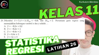 Given x = 5; y = 3; SSxy = -0.8; and SSxx = 2. The regression line equation that shows the relati...