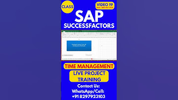 SAP SuccessFactors Time Management Training Online Class 19 28th OCT 2025 #sapsuccessfactorstraining