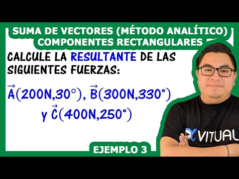 Suma de vectores por el método analítico (componentes rectangulares) ejemplo 3 de 3 | Física