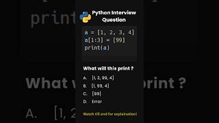 Day 59 | Python Interview Questions | List Slicing Assignment Trick 😱 #python #shorts