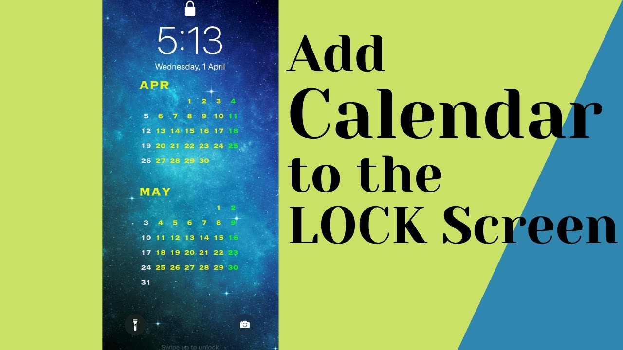 Add Calendar to the LOCK SCREEN!!! Amazing App Series Part 2 YouTube