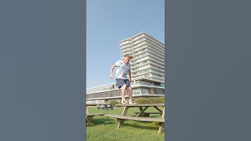 Extreme Footbag Athlete doe INSANE Tricks on Tables #hackysack #footbag #fyp #shorts