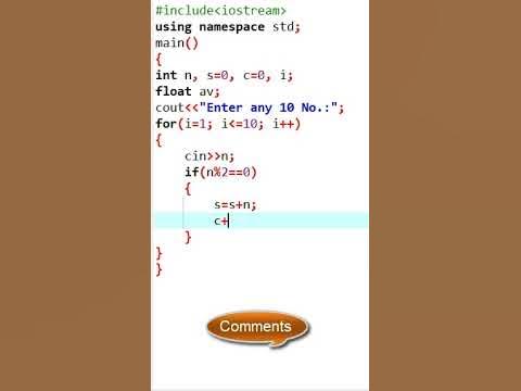 Program to calculate the average of only even number from given numbers ...