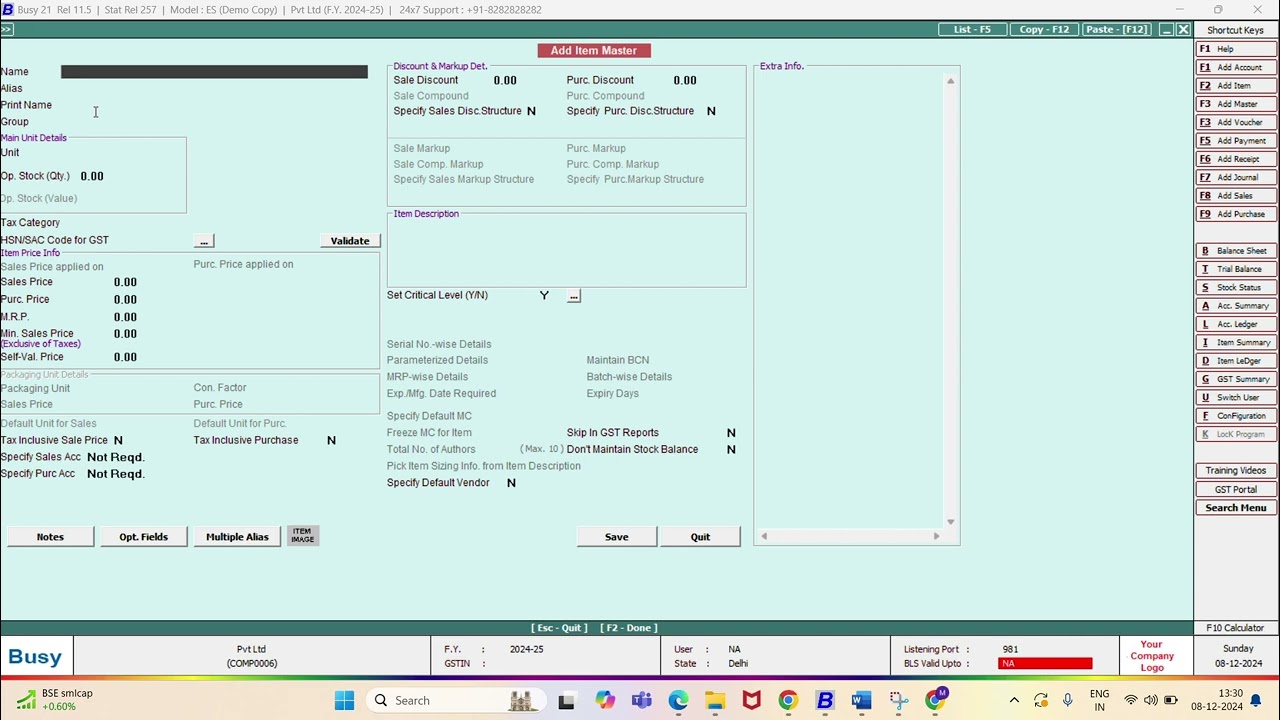 How to add sales and purchase voucher in Busy||Sales and Purchase bills entry in Busy