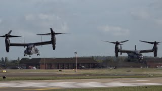V-22 Ospreys of the US Air Force taking off