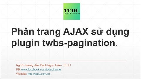 Bài 2: Phân trang danh sách AJAX sử dụng plugin trong Jquery