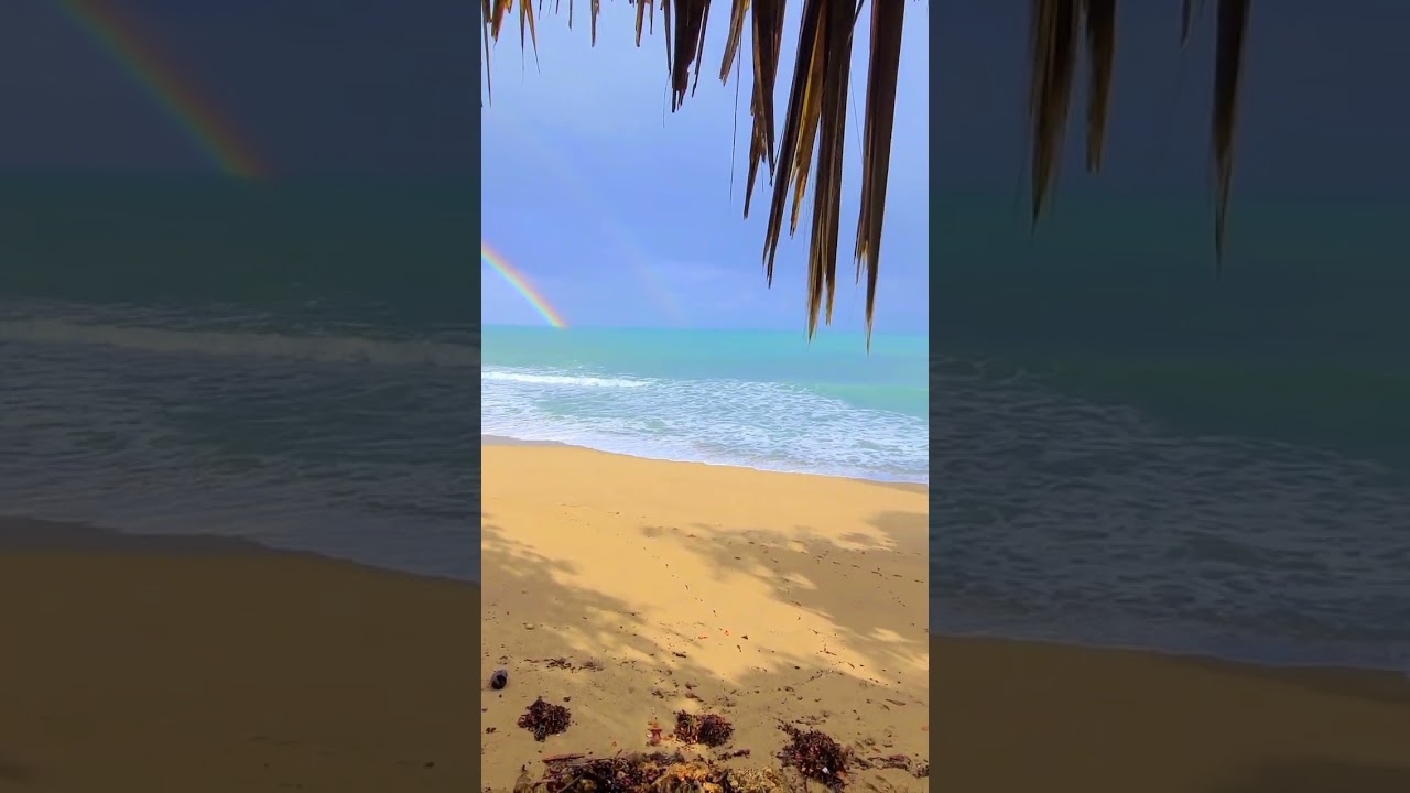 beautiful rainbow over the water