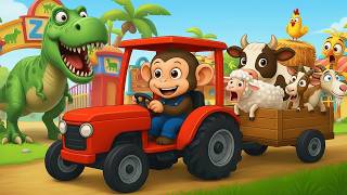 Monkey Funny Fixes Tractor and Plows Beet Field - Farm Work | MonKey Cartoon 🐒 screenshot 3