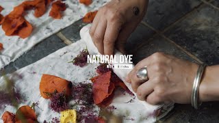 HOW TO BUNDLE DYE AT HOME WITH FLOWERS | NATURAL DYE | BOTANICAL COLOUR