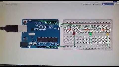 Circuito en Tinkercad. SEMÁFORO