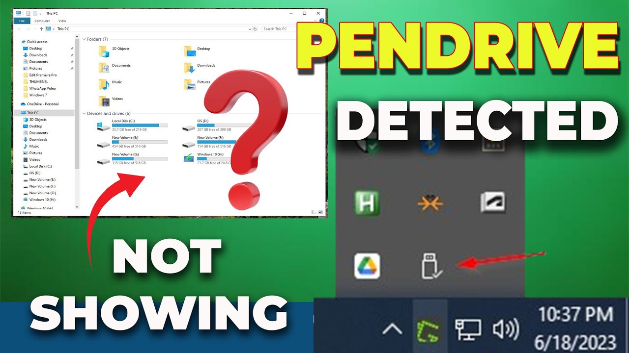 USB Pen Drive Detected But Not Showing up - Windows 11/10/8/7 - YouTube
