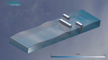 FLOW-3D HYDRO: segmented breakwater simulation