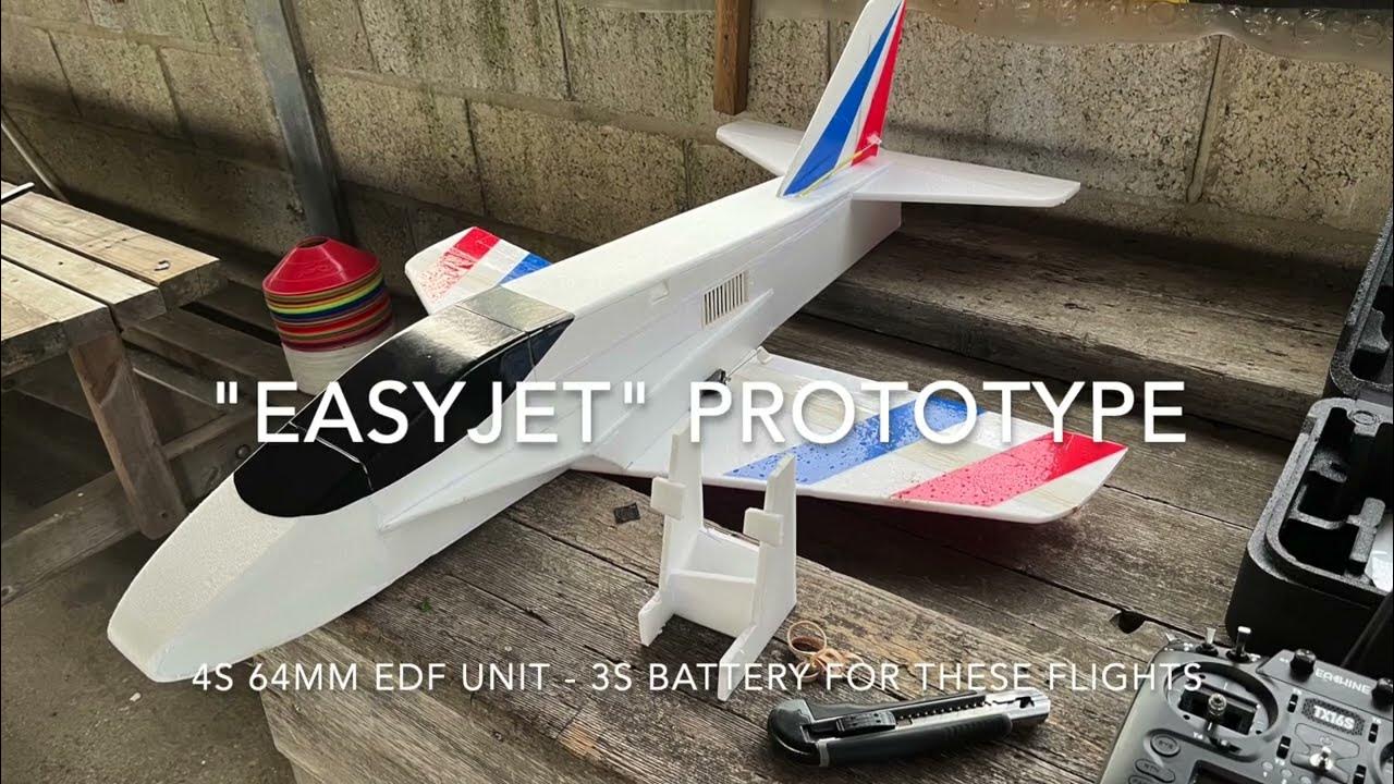 "Easyjet" test flights on a 3s battery (with 4s EDF). Depron RC model