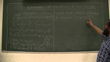 13.8: Extrema of functions of two variables Part 4 of 5