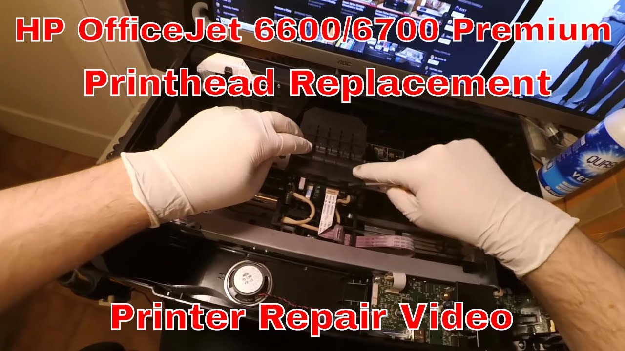 HP OfficeJet 6600/6700 Printhead Replacement - Detailed Printer Repair! -  YouTube