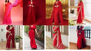 Latest Red Saree Collection/Red Saree DesignRedSareeTrendingFestive Wear@Creative Ideas