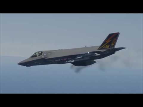 F-35B external podded GAU-22 gun fire trials