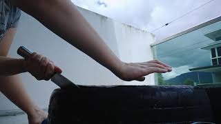 Cara cara potong tayar dengan mudah..