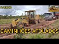 OUTRA 120K puxando caminhões no atoleiro /Caterpillar /Grader niveleuse motoconformadora patrola