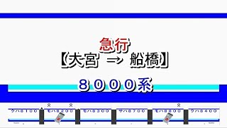 東武アーバンパークライン　急行　大宮→船橋　8000系