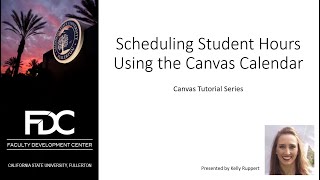 Scheduling Student Hours Using the Canvas Calendar