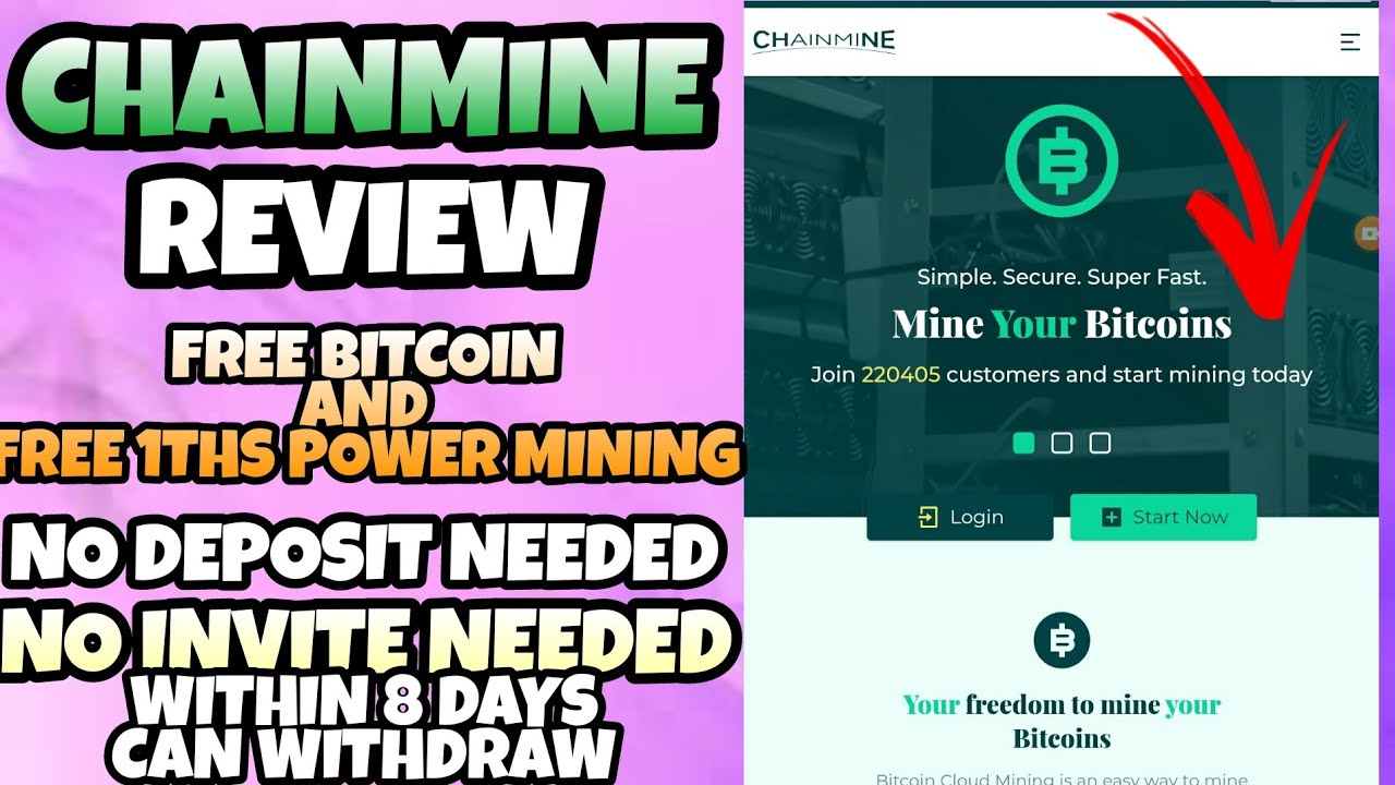 CHAINMINE.IO REVIEW FREE BITCOIN AND 1THS POWER MINING YouTube