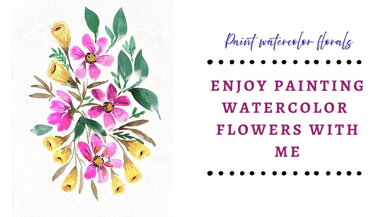 Filbert brush flowers| Simple Watercolor flower painting 