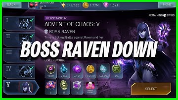 Injustice 2 Mobile | Boss Raven Down | Rewards Advent Of Chaos | Heroic 4 Tier 5