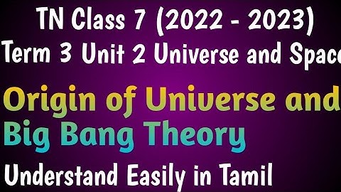 Origin of Universe and Big Bang Theory| Class 7 Science Term 3 Unit 2 Universe and Space