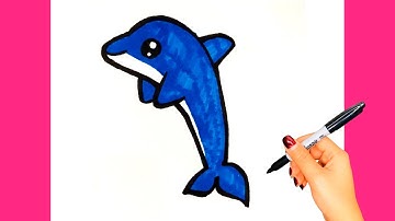 Hướng dẫn cách vẽ CON CÁ HEO/ How To Draw A Cartoon Dolphin/THƯ VẼ