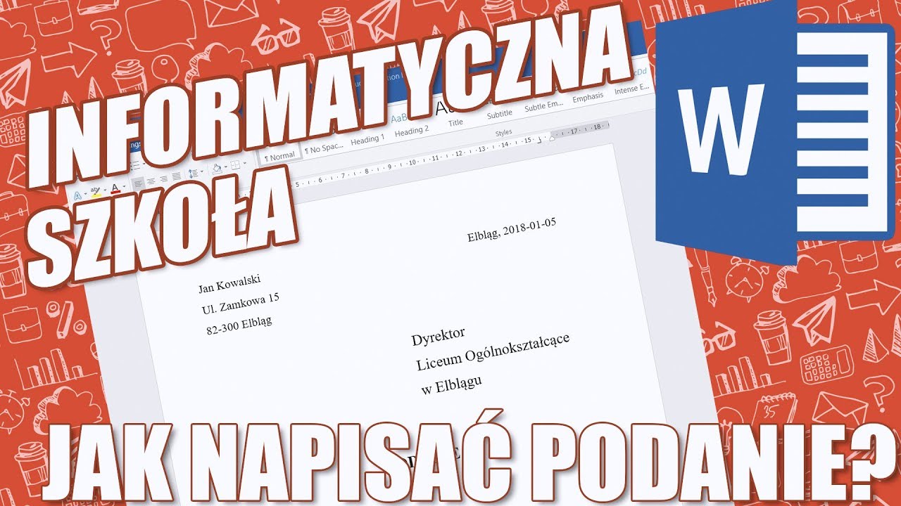 Word lekcja 5 Jak napisać podanie?