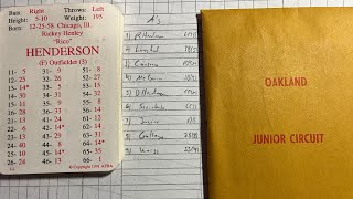 APBA Baseball Rickey Henderson tribute game Opening day 1990 Minnesota at Oakland