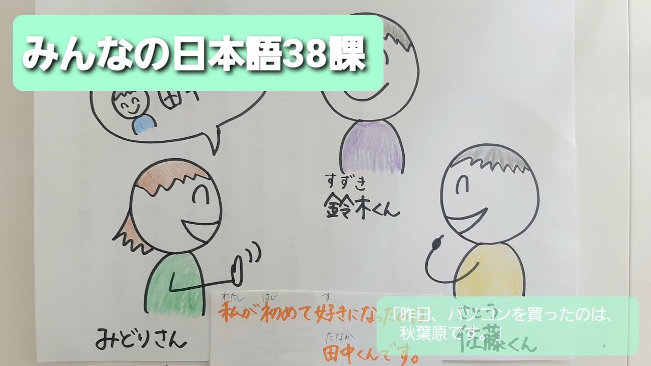 【みんなの日本語】第38課　練習A-5「昨日、パソコンを買ったのは、秋葉原です。」